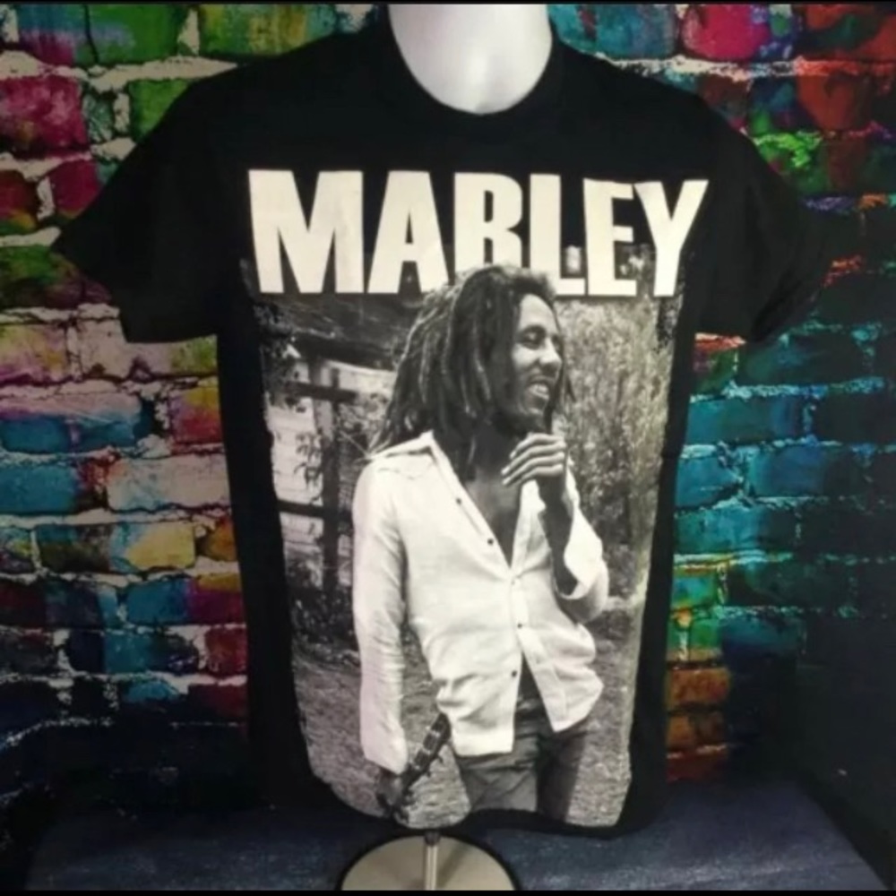 Bob Marley MARLEY Full Graphic Reggae Rasta Music Band T-shirt Adult Small